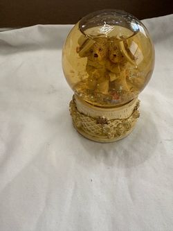 Vintage Teddy Bear Couple Snow Globe
