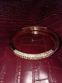 Gold plated diamond solid bracelet