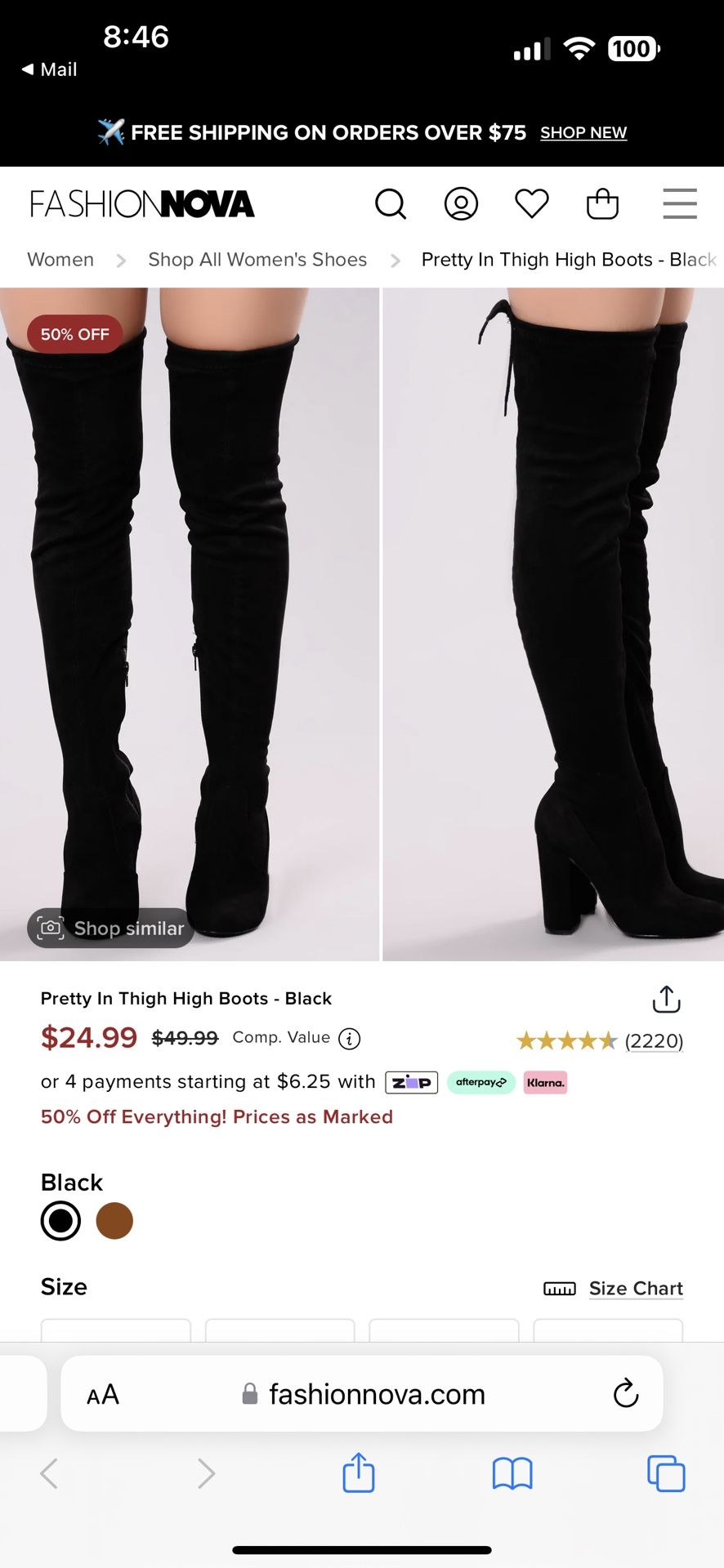 Black Thigh High Boots