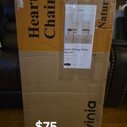 New Livinia Heart X-back Dining Chairs Set Of 2 (Natural Oak)