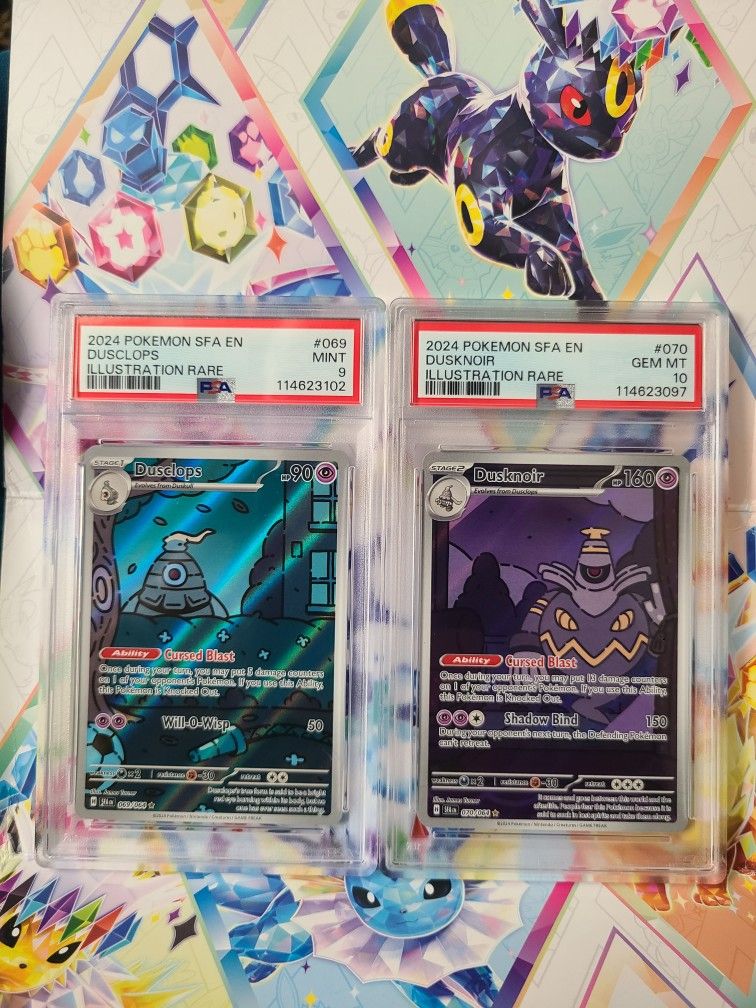 2024 Pokemon SFA Dusnoir/Dusclops Illustration Rare PSA 10 & 9