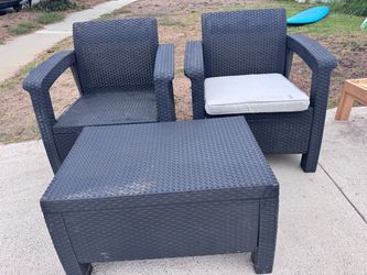 Wicker Outdoor Patio Furniture Set – 3 Pieces