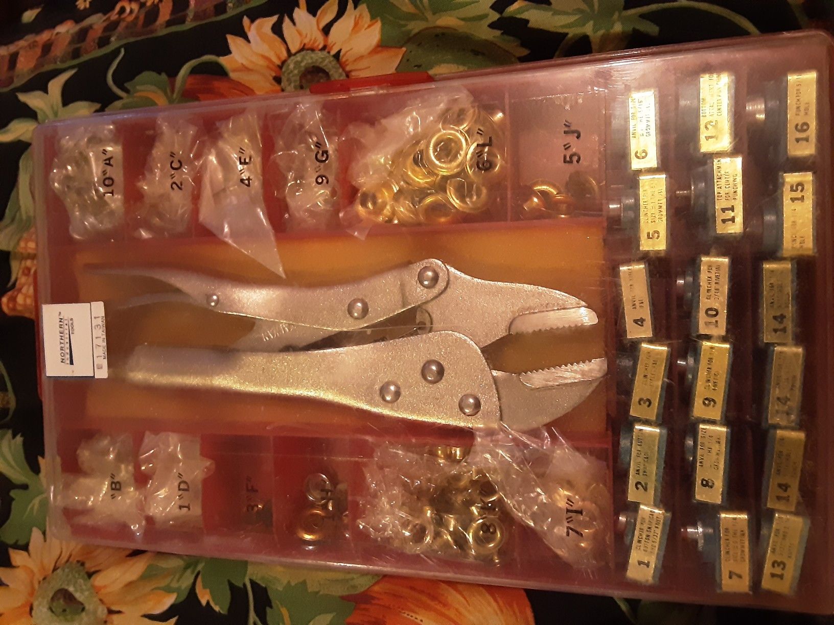 All in one kit for grommets,and snaps,