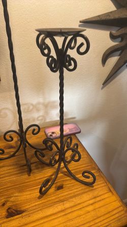 Tall Metal Pillar Candle Holders