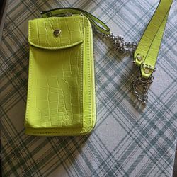 Lime Green Crossbody Bag Or Wristlet 