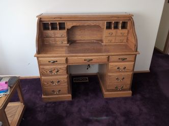 Oak roll top desk