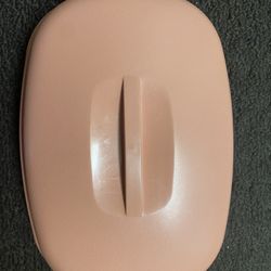 Vintage TUPPERWARE Microwave Food Steamer 6 Cup in Dusty Rose Pink is a three-piece set that includes a lid and steamer basket. Made of plastic an