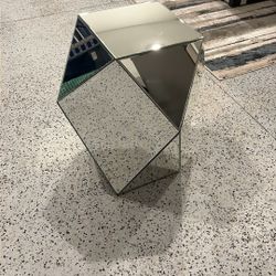 Mirrored Geometric End Table