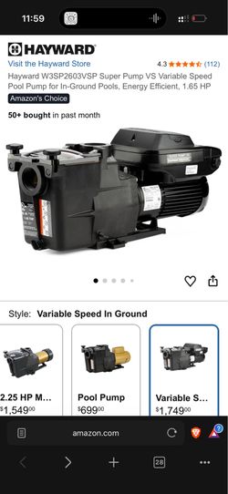 Hayward model W3SP2603VSP pump
