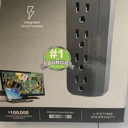 Liquidation: Entire Lot, 30 New In Sealed Boxes G.E. 6 Outlets Surge Protectors, Flat Plug, 10 Feet Braided Cord, Built in Auto Shutdown, 840 Joules