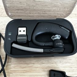 Plantronics Voyager 5200 UC Bluetooth Headset Set – With Case, Dongle, Dual Chargers, Extras