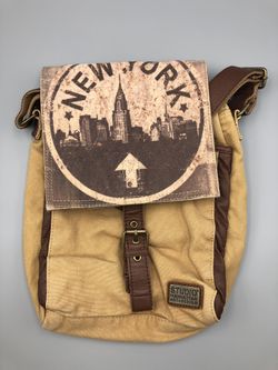 New York Small Canvas Messenger Bag