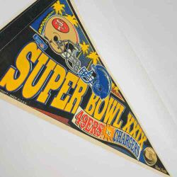 Vintage Flawless Rare Find 1995 Superbowl XX1X 49ers Vs Chargers Pennant Banner Located In Palm Springs Ca 