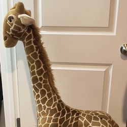 RARE Vintage FAO Schwarz 48" Standing Giraffe Plush Stuffed Animal Toy Iconic Decor