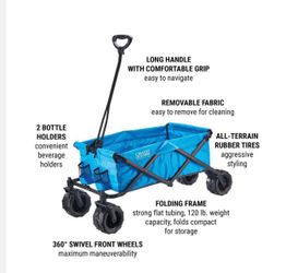 Beach Wagon / Cart (All-Terrain Folding Wide Wheels)