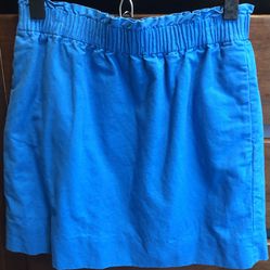 Royal Blue Skirt with Pockets in Linen-Cotton Blend from JCrew (size 4)