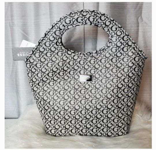 GUESS black/grey lunch insulated tote bag