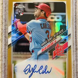 Dylan Carlson St. Louis Cardinals 2021 Topps Chrome Gold Rookie Debut Autograph /50!