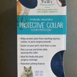 NEW! Calm Paws! Premium InFlatable Protective Collar For Cat Or Dog! Size Xs! Up To 6”