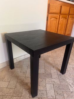 Black Wood Grain Square Side Table