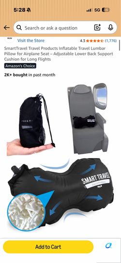 Long Flight Travel Essential Inflatable Lumbar Support Pillow