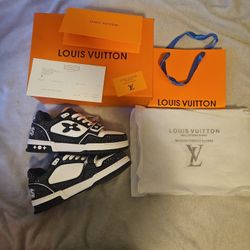 Louis Vitton Trainers, Black And White Rhindstones