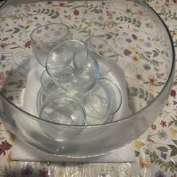Fresh Glass Water Jug With Glass Cups