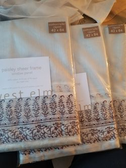 Paisley sheer window panel