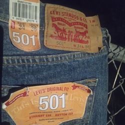 Levi's 501 Jeans 34x36 Button Fly Straight Leg NWT Men's Denim Pants