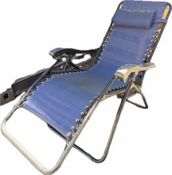 Folding Zero Gravity Chair, Anti-Gravity Chair with Cup Holder, Blue