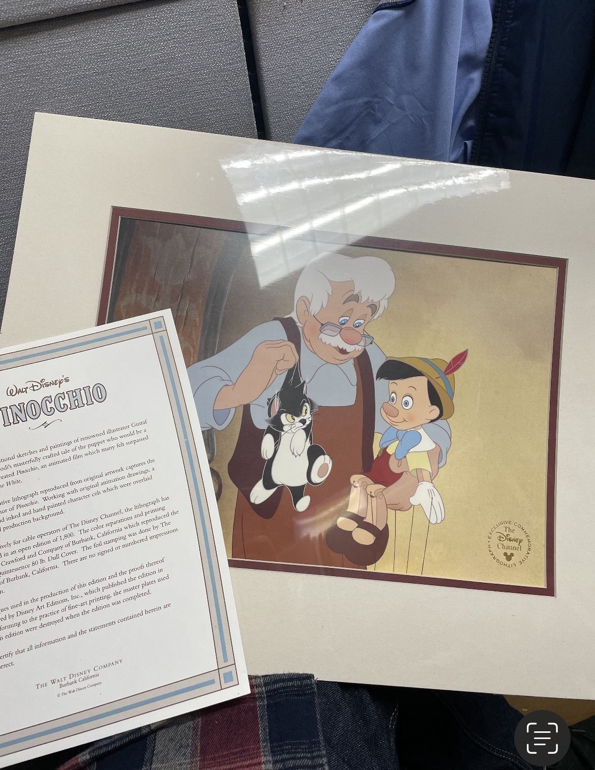 Pinocchio Disney Lithograph Art