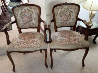 French Louis XV style armchairs
