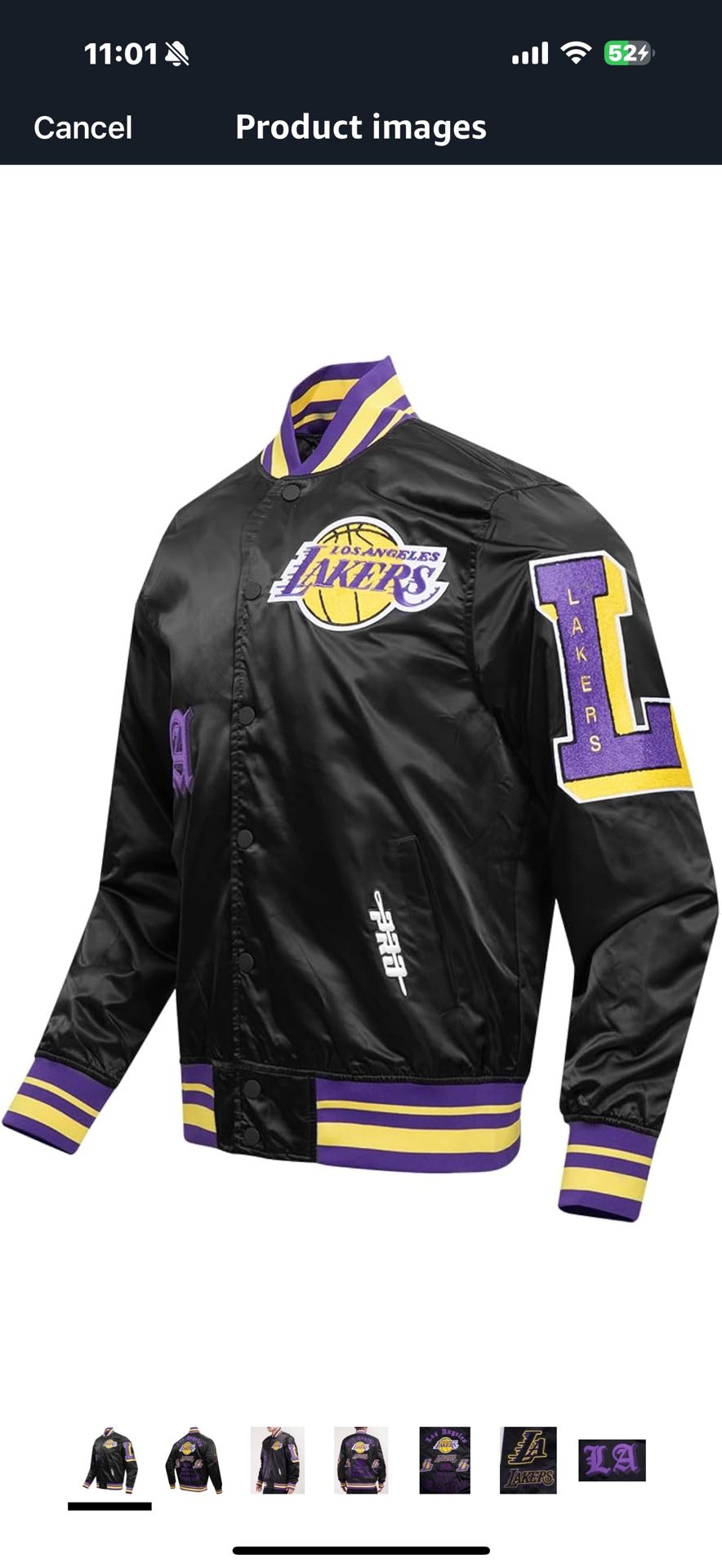 Mens NBA Old English Satin Jacket Los Angeles Lakers Large Fabric type 100% Polyester Care instructions Machine Wash Origin Imported About this ite