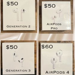 AirPods Pros, Generation 2 & 3, AirPods 4