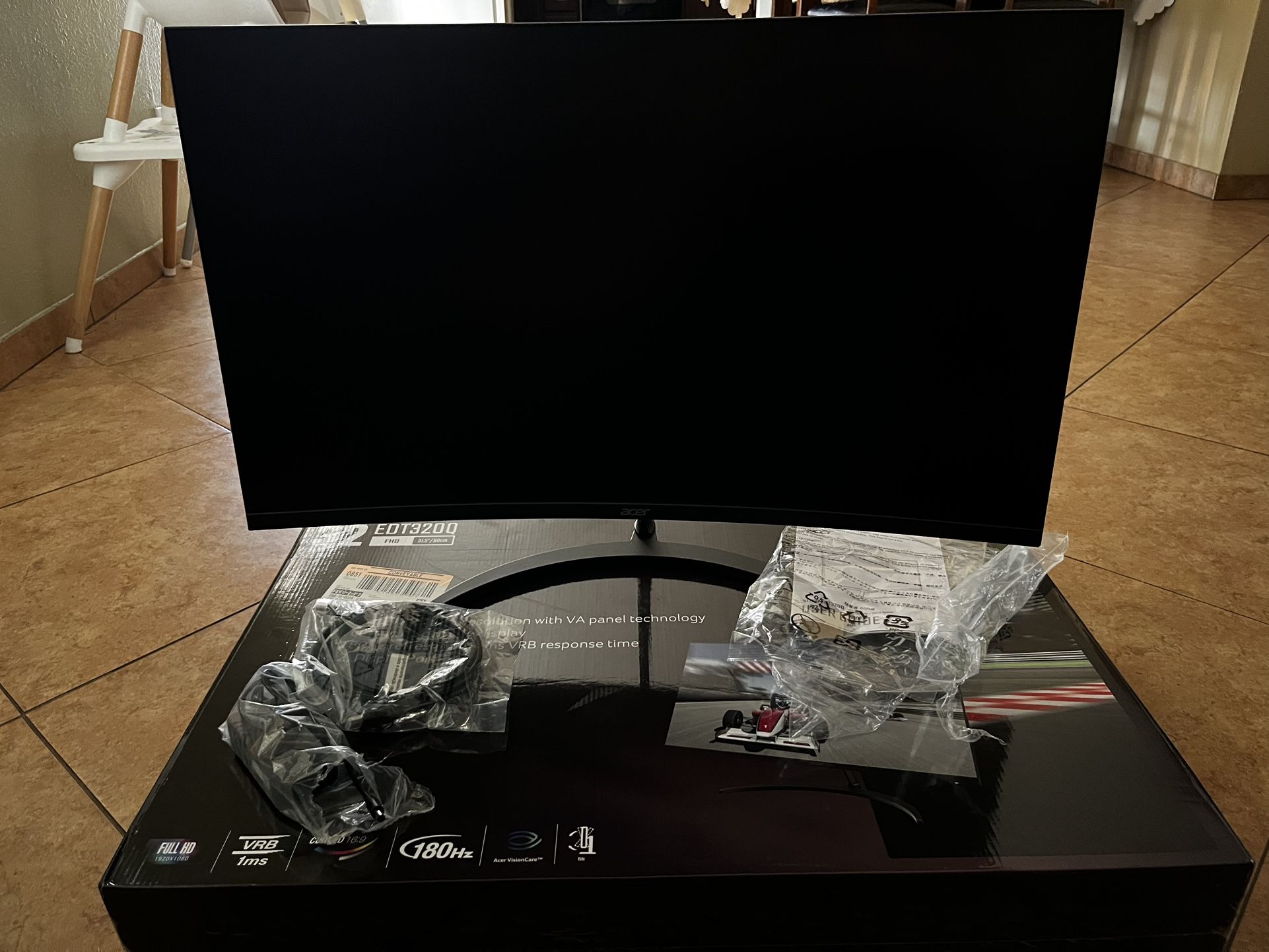 Acer 31.5 Inch 180 Hz Curved Gaming Monitor 