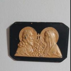 METAL IRON ON WOOD RELIGIOUS PLAQUE 7"×5" - A1