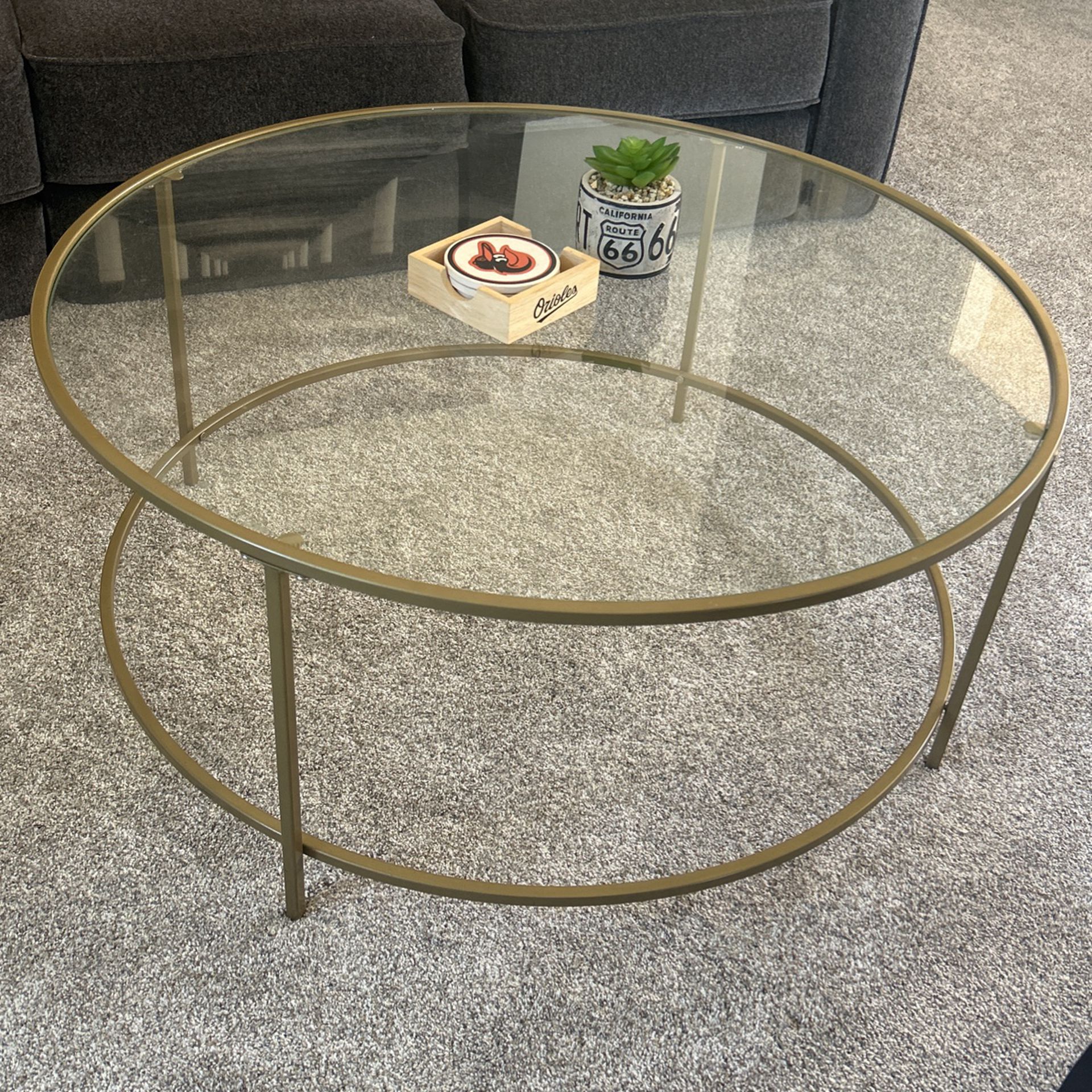 Glass Coffee Table And End Table 