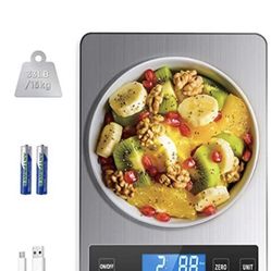 HOWEIFULL Food Kitchen Scale, 33lb Rechargeable Digital Weight Grams and Oz Ounces for Cooking Baking, 1g/0.04oz Precise Graduation, 5 Units, Tare Fun