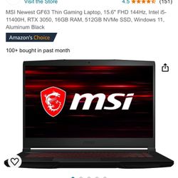 MSI RED DRAGON GAMING LAPTOP