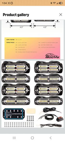 8-pcs Sync Feature Emergency Strobe Lights for Trucks, Vehicles, Car

Amber/White, w/Controller, Ultra Slim Grille Surface Mount LED Flashing Hazard L
