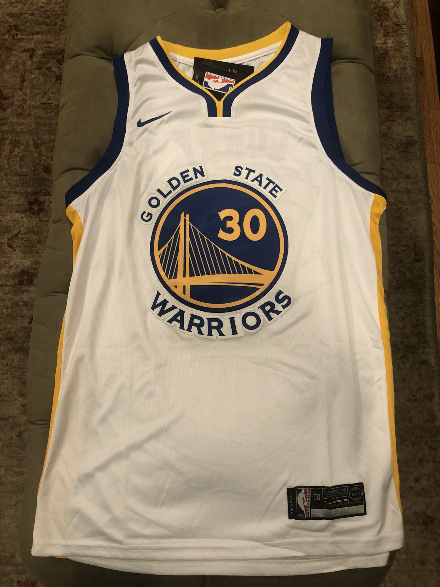Golden State Warriors Stephen Curry White Fast Break Replica Jersey
