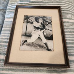 VINTAGE Roy Campanella Framed  Photo Brooklyn Dodgers In Wood Frame 12" BY 15"