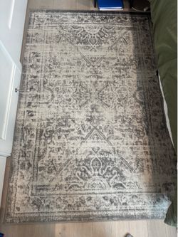 4x6 Gray Distressed Vintage Area Rug