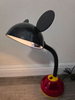 Vintage Disney Mickey Mouse Desk Lamp With Carousel Organizer
