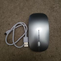 Silver Wireless Recharable Mouse