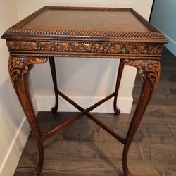 Leather Topped Occasional Table