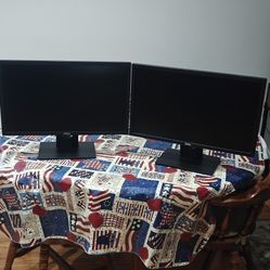 X2 Dell Computer Monitors 23" w/Cables