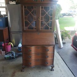 Maddox colonial Vintage Secretary Desk And Table 