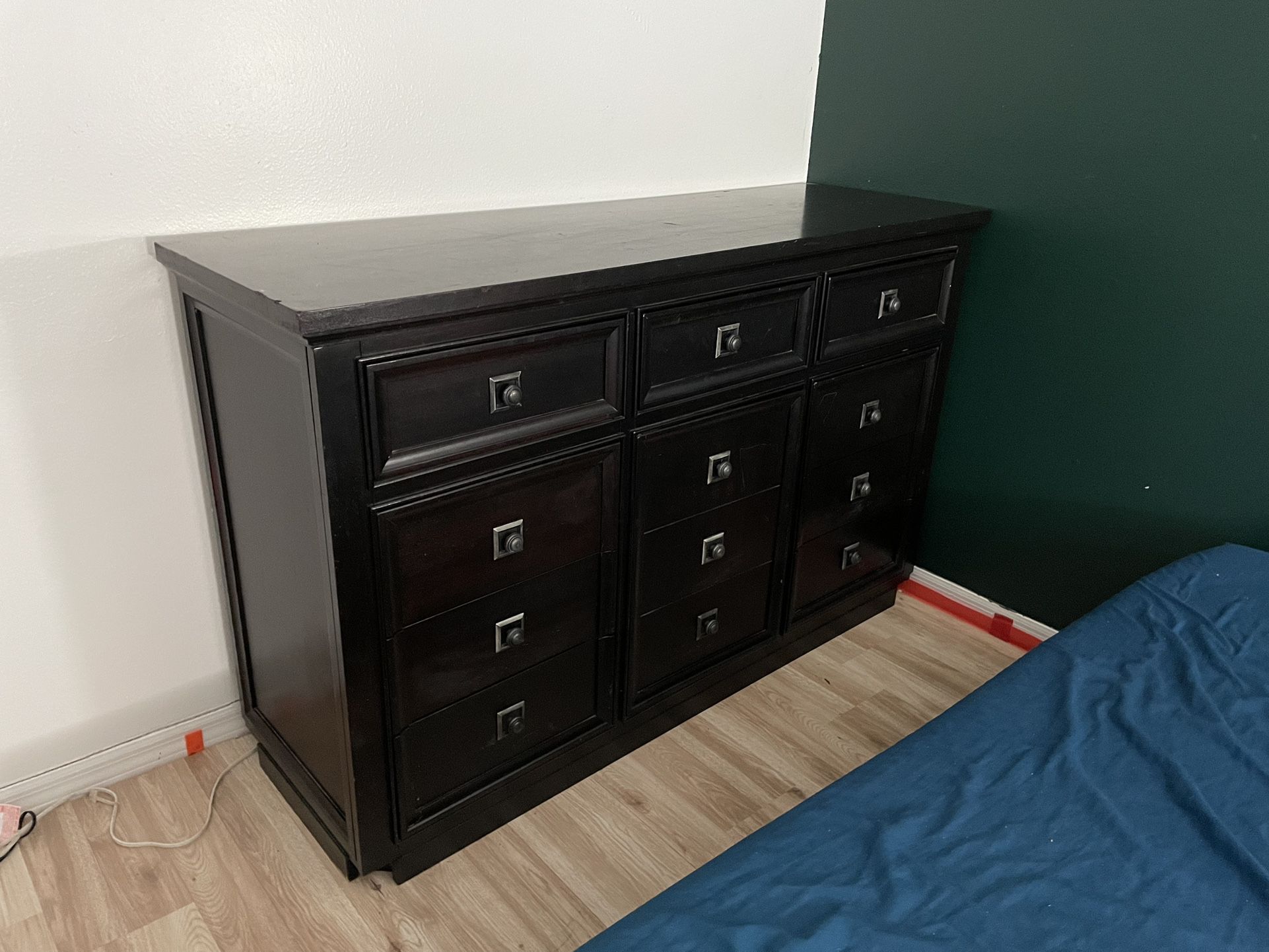 Dark brown wooden dresser