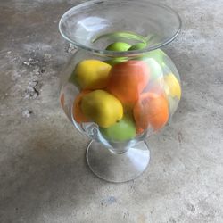 Home Decor Glass Fruit Vase 16in